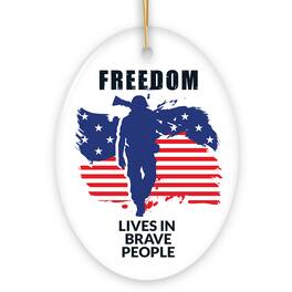 OrnamentallyYou - Freedom Lives and Brave People Patriotism Ornament - Multi-colored