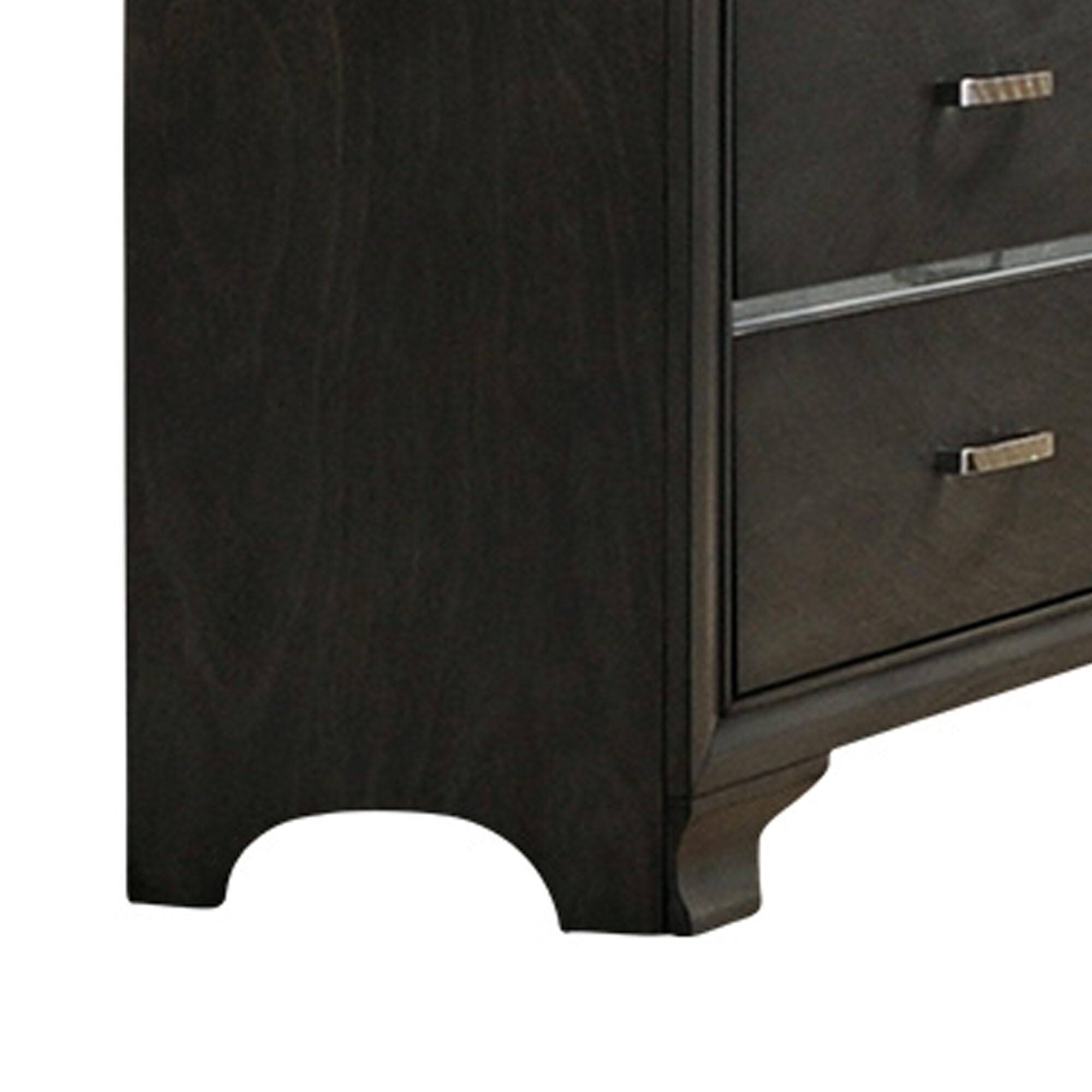 Alt View 1. Kings Brand Furniture - Kings Brand Furniture Oceana Gray Wood 7-Drawer Dresser with Mirror - Dark Grey.