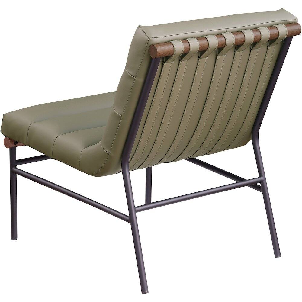Alt View 4. Meridian Furniture - Burke Olive Vegan Leather Accent Chair - Green.