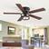 Alt View 6. Breezary - 52-In Indoor Flush Mount Ceiling Fan with Light Kit, 5 Dual-Tone Plywood Blades, Reversible Motor, Remote/Chain Control - Dual Wood Grain + Pull Chain Control.