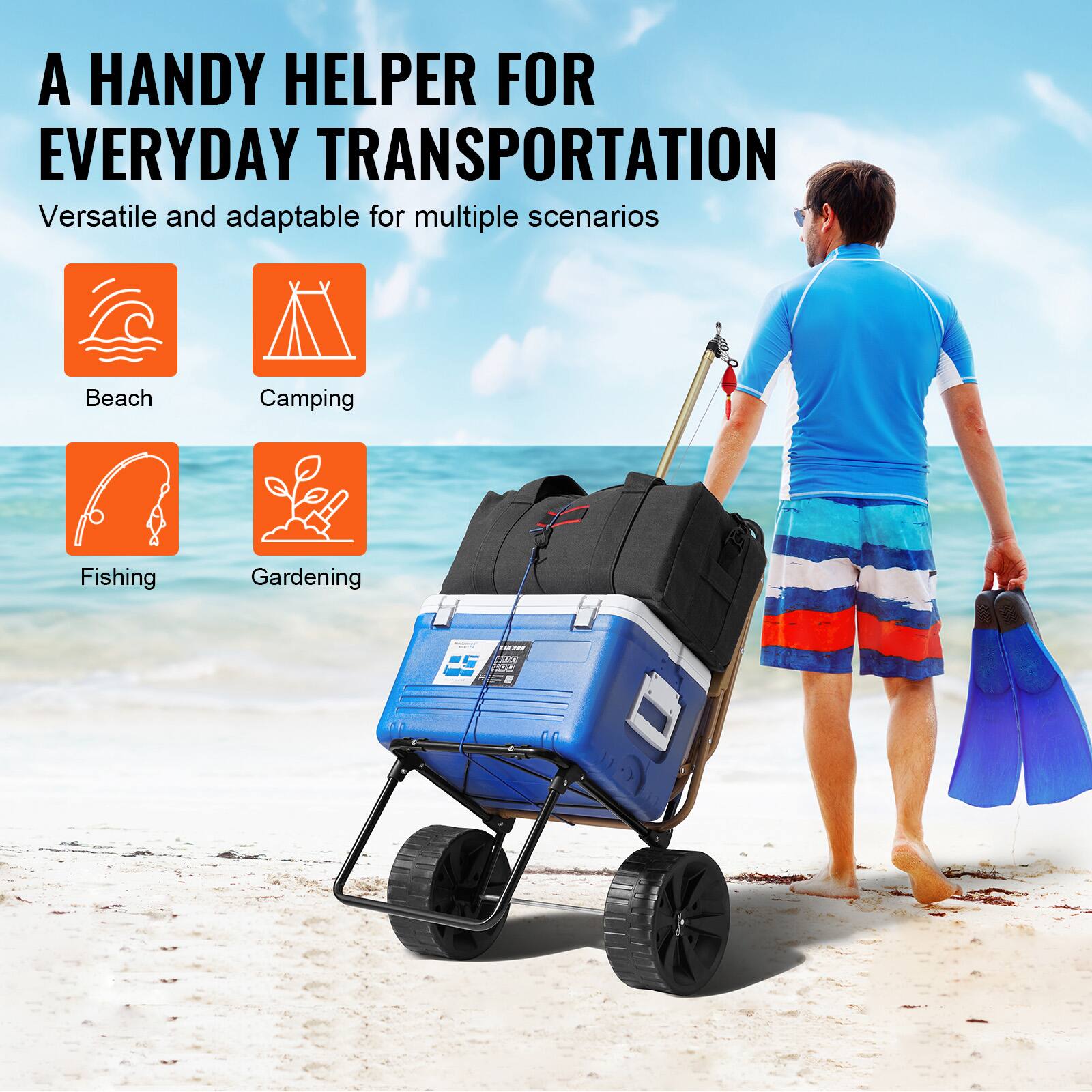 A HANDY HELPER FOR EVERYDAY TRANSPORTATION Versatile and adaptable for multiple scenarios

Beach
Camping
Fishing
Gardening