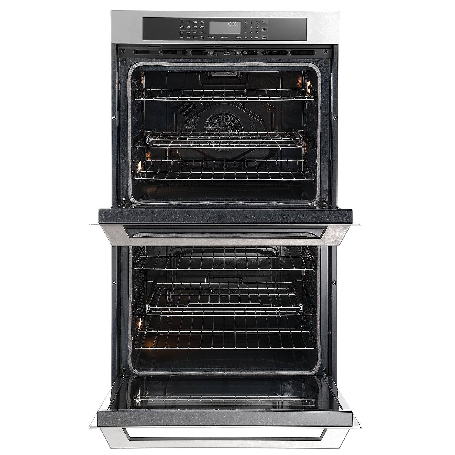 Angle. Rangaire - Rangaire 30" Double Electric Wall Oven Self-cleaning Air Fry True Convection Stainless Steel RWOD301GS - Stainless steel.
