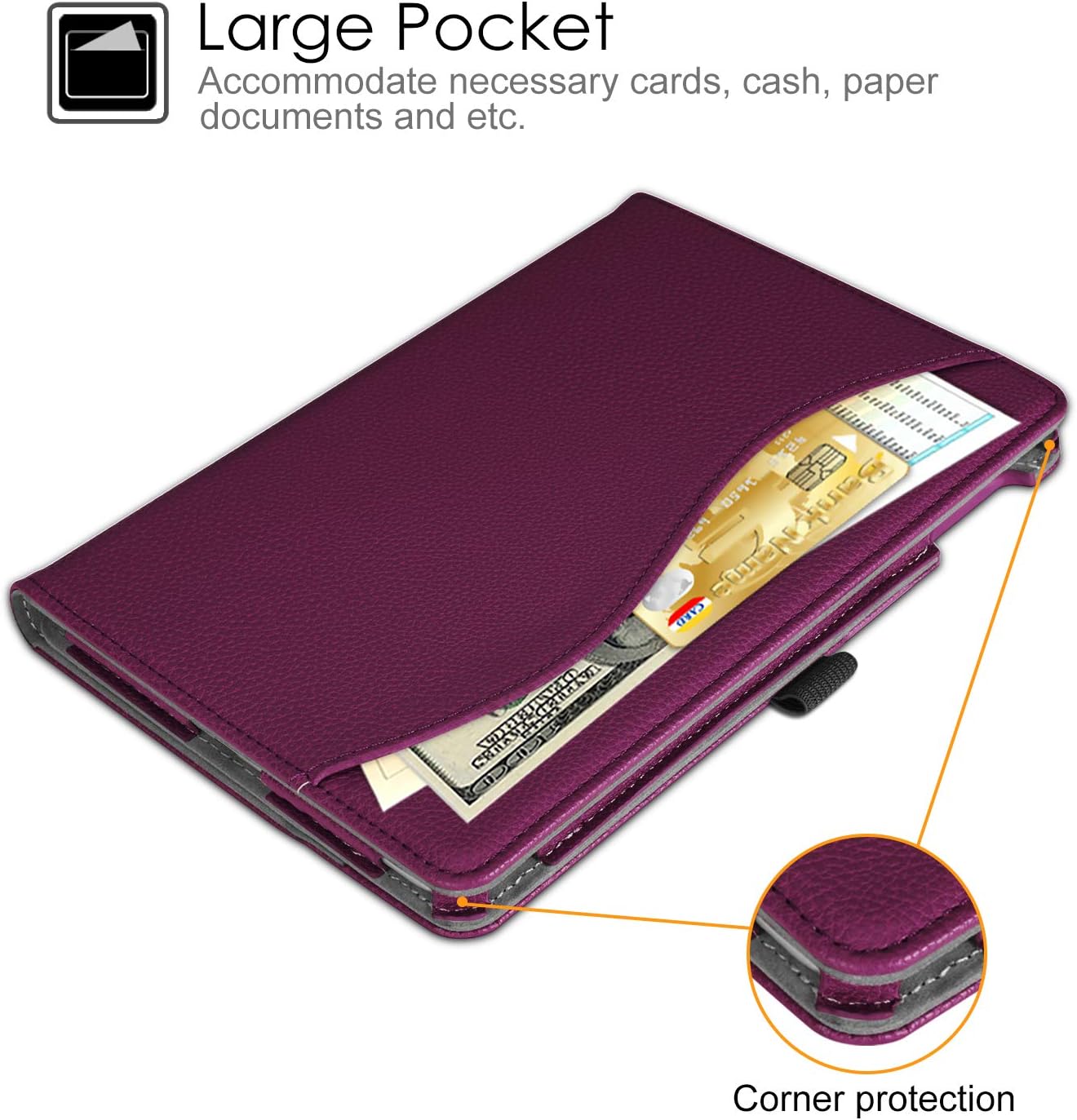 Large Pocket  
Accommodate necessary cards, cash, paper documents and etc.  

1650 8 CARD BankName 00 DAYSHING GRILLAS D THE  

Corner protection