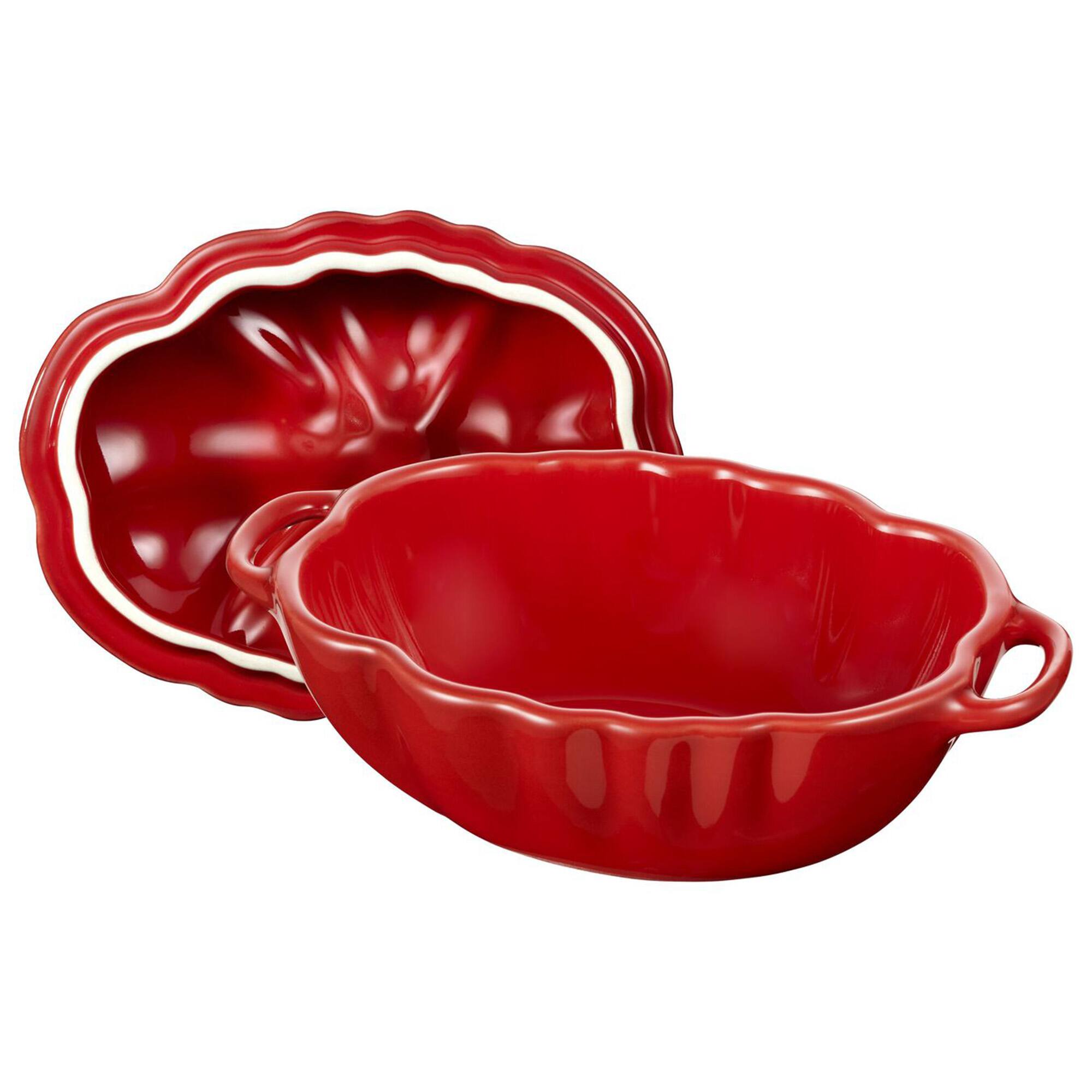 Alt View 4. Staub - Staub Ceramic 16-oz Petite Tomato mini Cocotte, baking dish, no stovetop save - Cherry - Cherry.