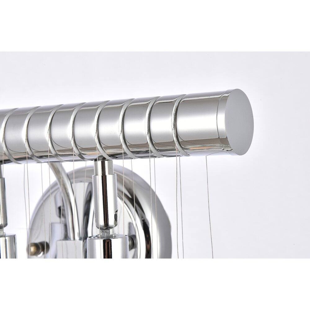 Angle. Elegant Lighting - Chorus Line 3 Light Chrome Wall Sconce Clear Royal Cut Crystal - Chrome.