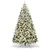 Front. Costway - 7.5Ft Pre-Lit Premium Snow Flocked Hinged Artificial Christmas Tree w/550 Lights - Green/White.