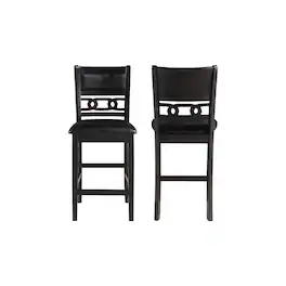 New Classic Furniture - Furniture Gia Solid Wood Counter Chairs in Ebony (Set of 2) - Black