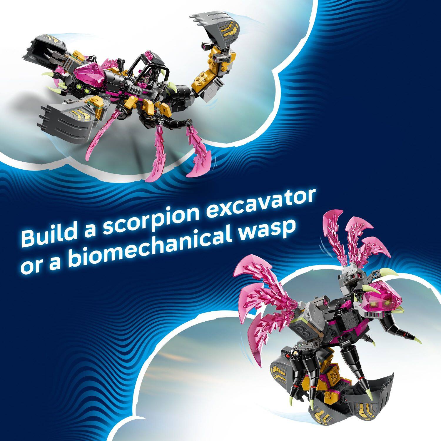 Build a scorpion excavator or a biomechanical wasp