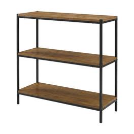 Caffoz - 3-Tier Transitional Wood Bookshelf With Open Shelves In Oak Brown - Brown Mahogany