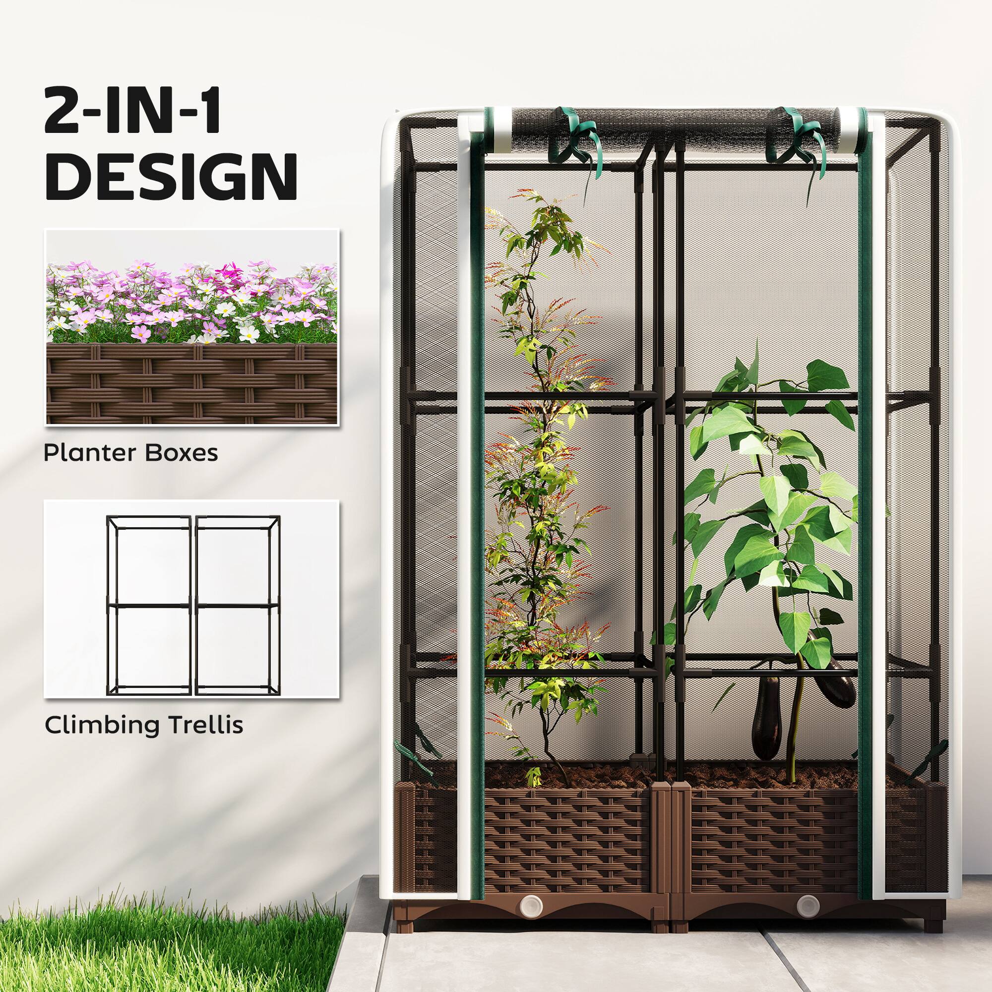 2-IN-1 DESIGN

Planter Boxes

Climbing Trellis
