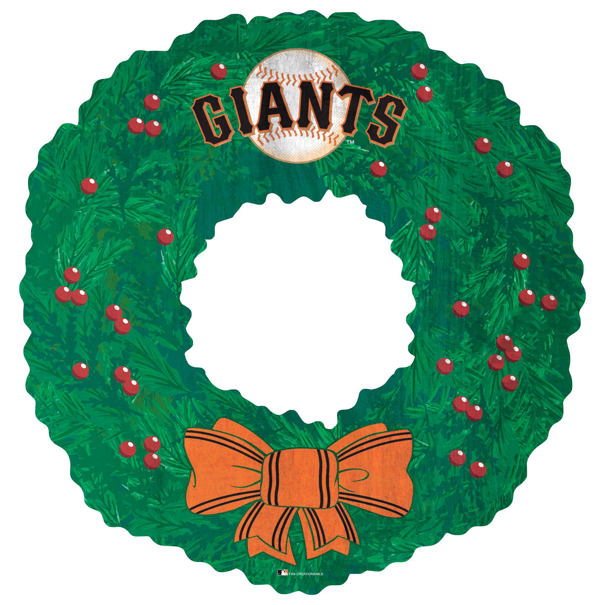 Front. Fan Creations - San Francisco Giants 16'' Team Wreath Sign - Green.