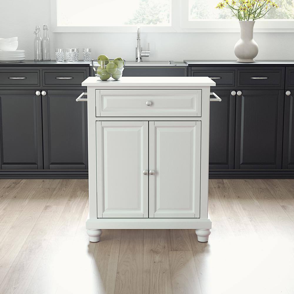 Alt View 5. Crosley Furniture - Cambridge Stone Top Portable Kitchen Island/Cart - White.