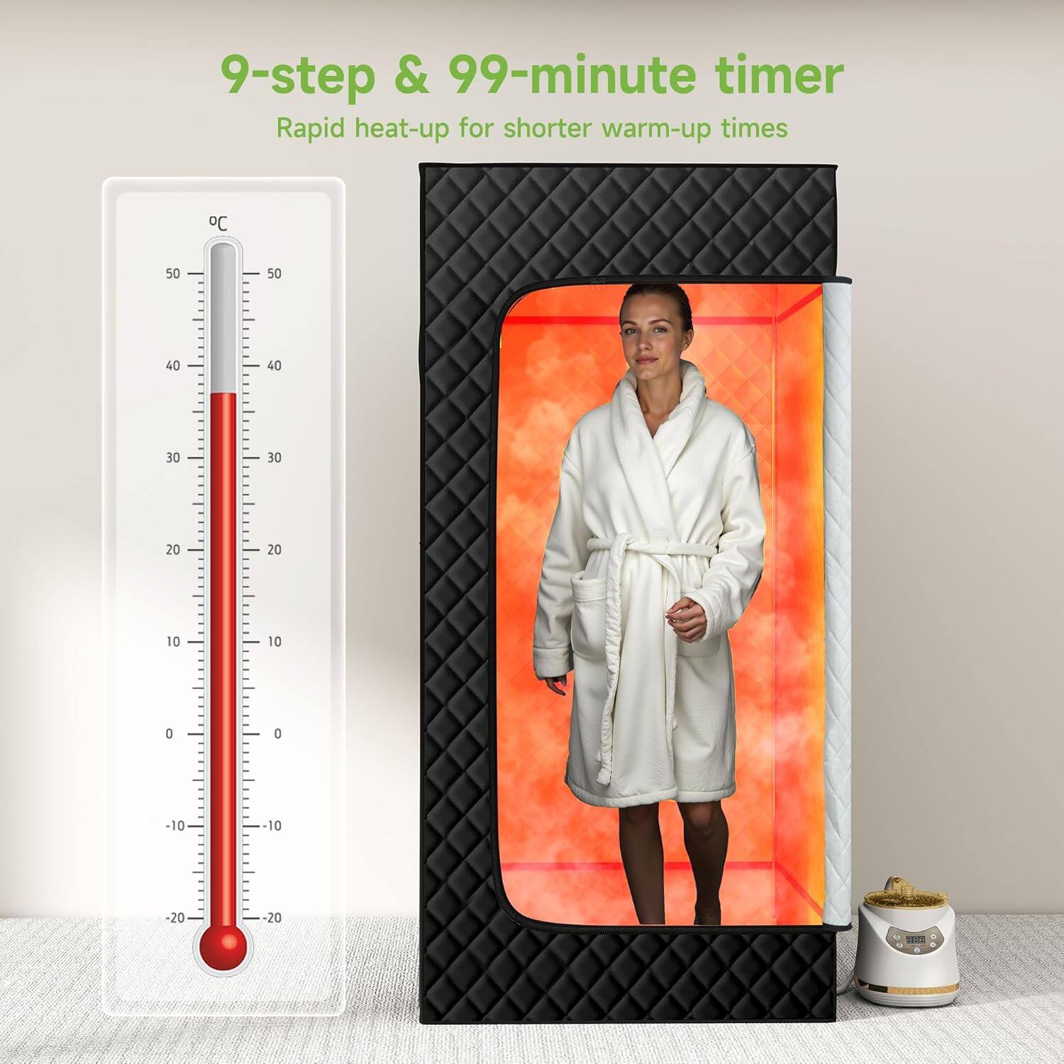 9-step & 99-minute timer  
Rapid heat-up for shorter warm-up times