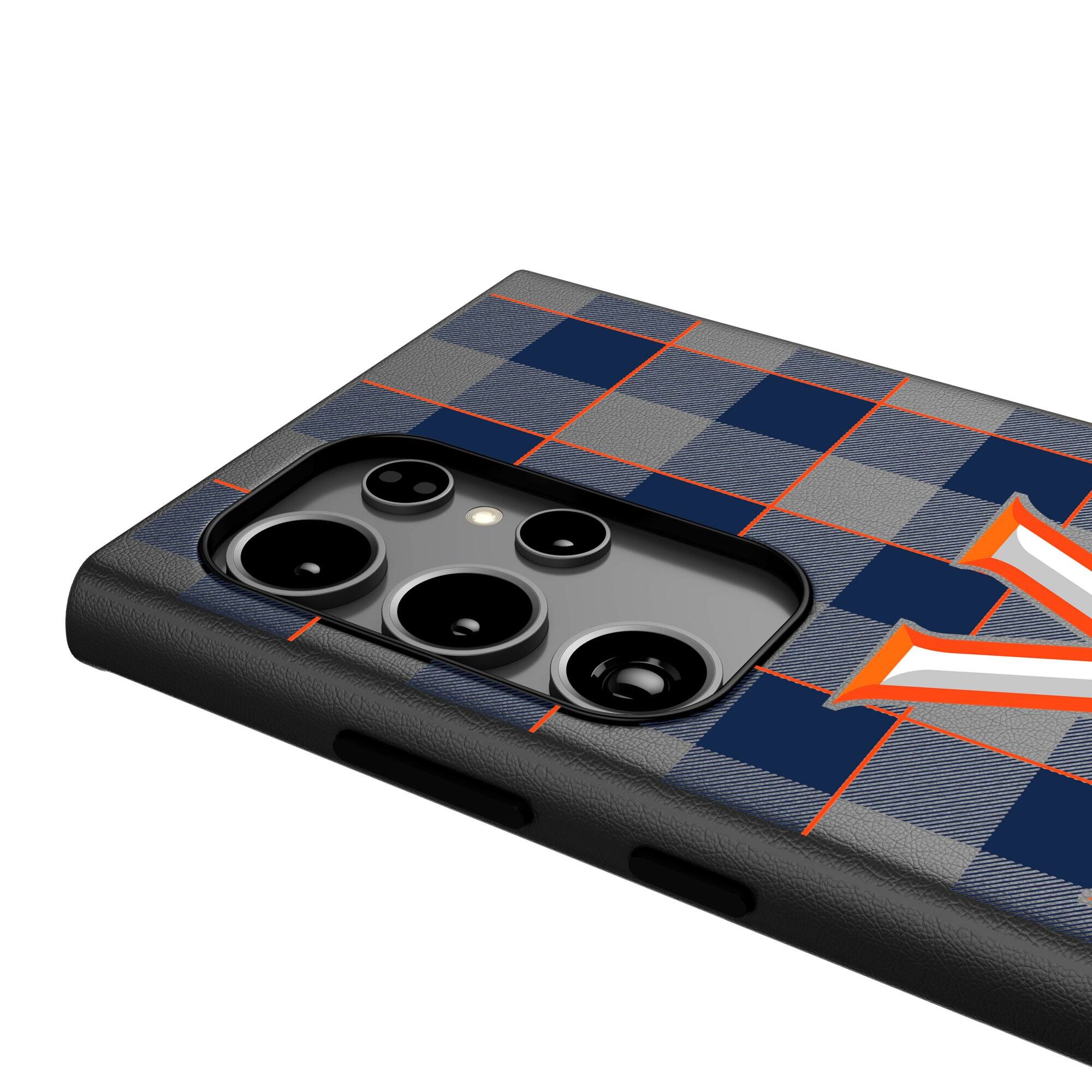 Alt View 3. Keyscaper - Virginia Cavaliers Plaid Galaxy Magnetic Bump Case - S25 Ultra - Black.