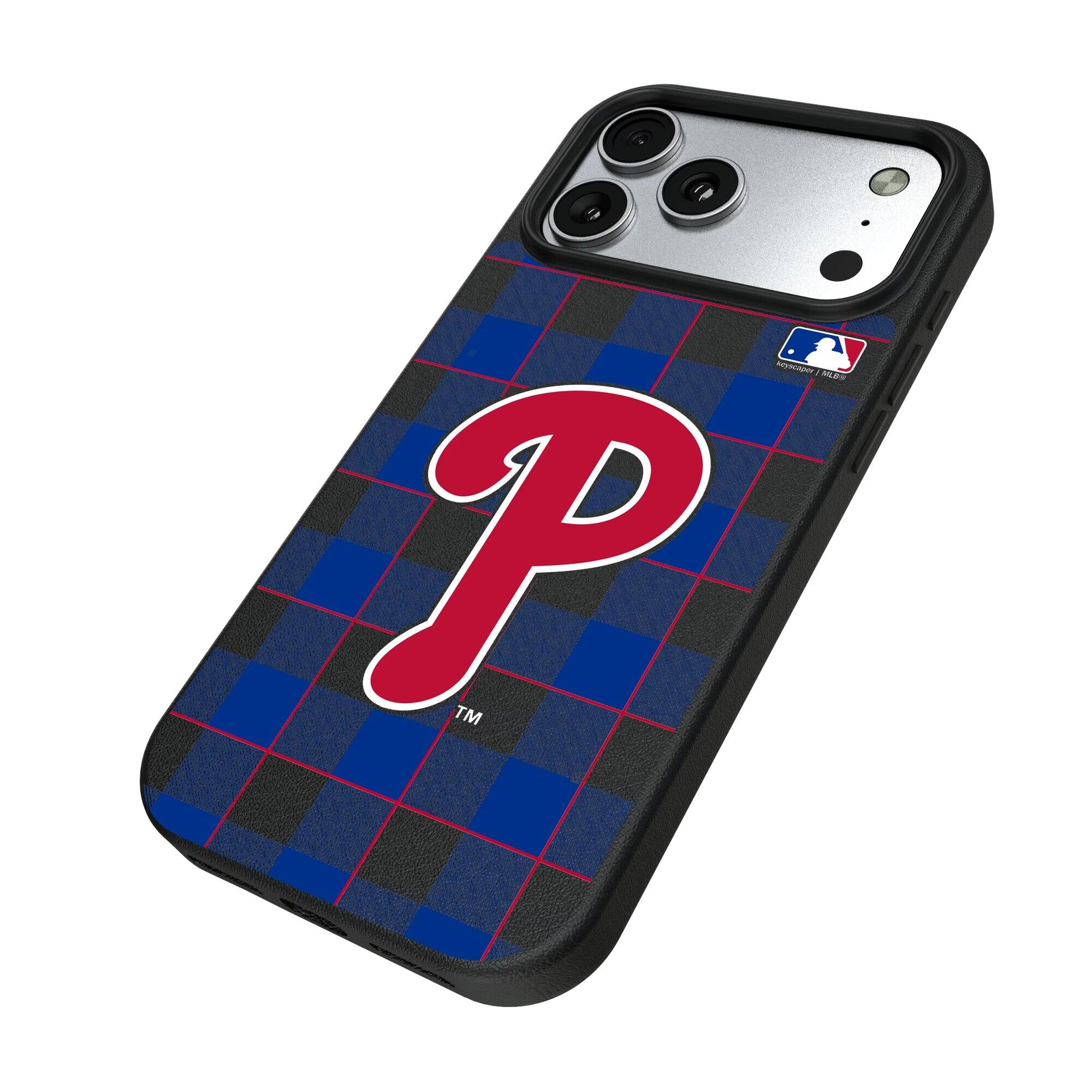 Alt View 1. Keyscaper - Plaid Magnetic Bump iPhone Case - 16 - Black.