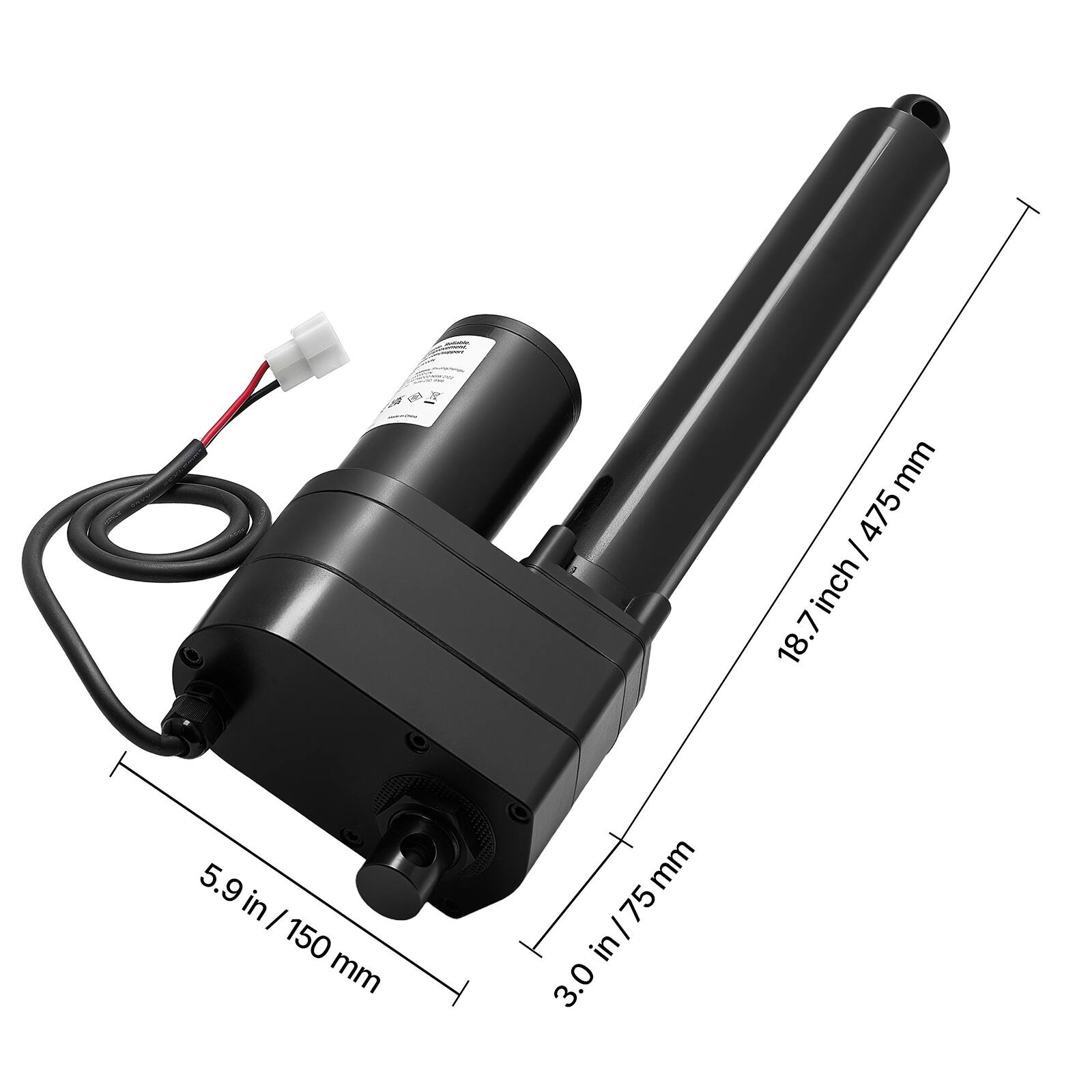 2 mm 475 mm 18.7 inch 5.9 in 150 mm 3.0 in/75 mm