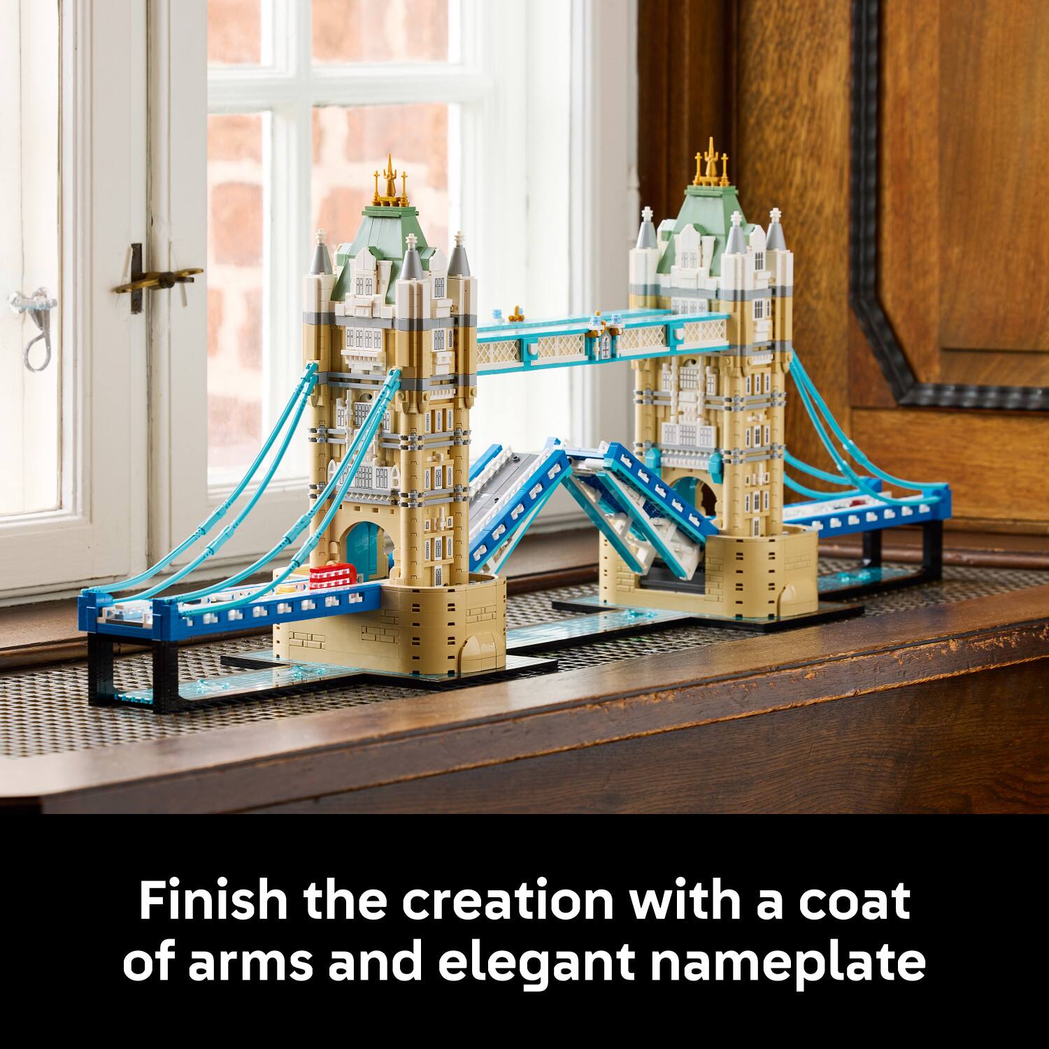 Finish the creation with a coat of arms and elegant nameplate