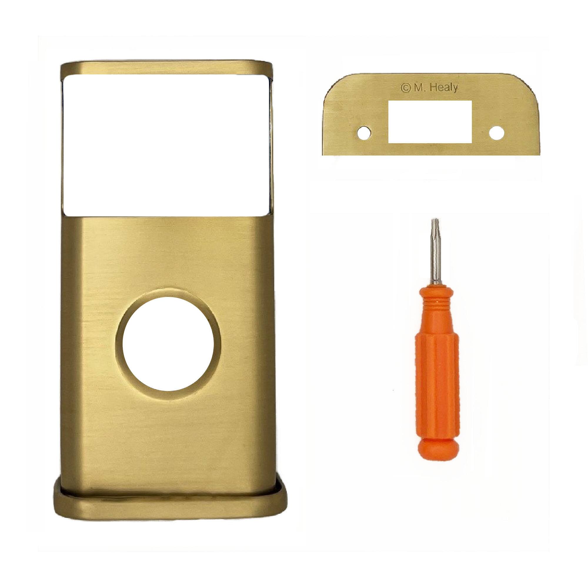 Back. Michael Healy - Traditional Video Doorbell Cover (Ring 2nd Gen) - Satin Brass.