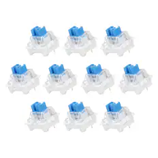 Front. Unique Bargains - 10pcs Keyboard Switches (3-Pin 50gf) Dustproof Pre-Lubed Tactile Linear Switch Replacement for MX Mechanical Keyboard - Light Blue.