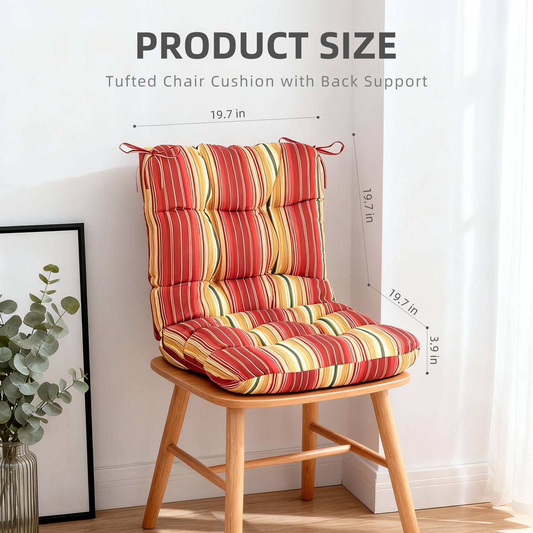 PRODUCT SIZE  
Tufted Chair Cushion with Back Support  
19.7 in x 19.7 in x 3.9 in