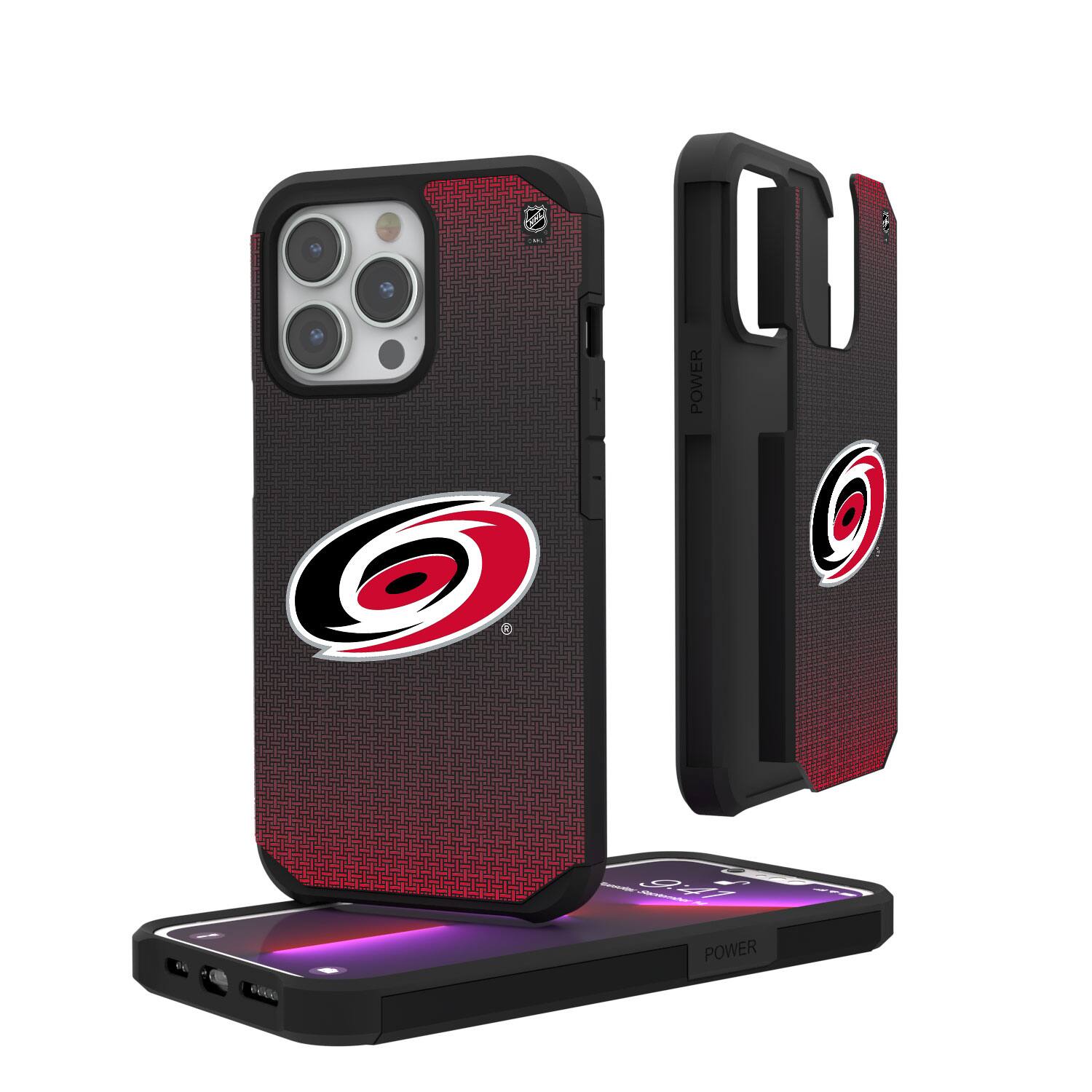 Keyscaper - NHL - Carolina Hurricanes Linen Logo iPhone Rugged Case - 14 Pro - Black price history on PriceWatchPro