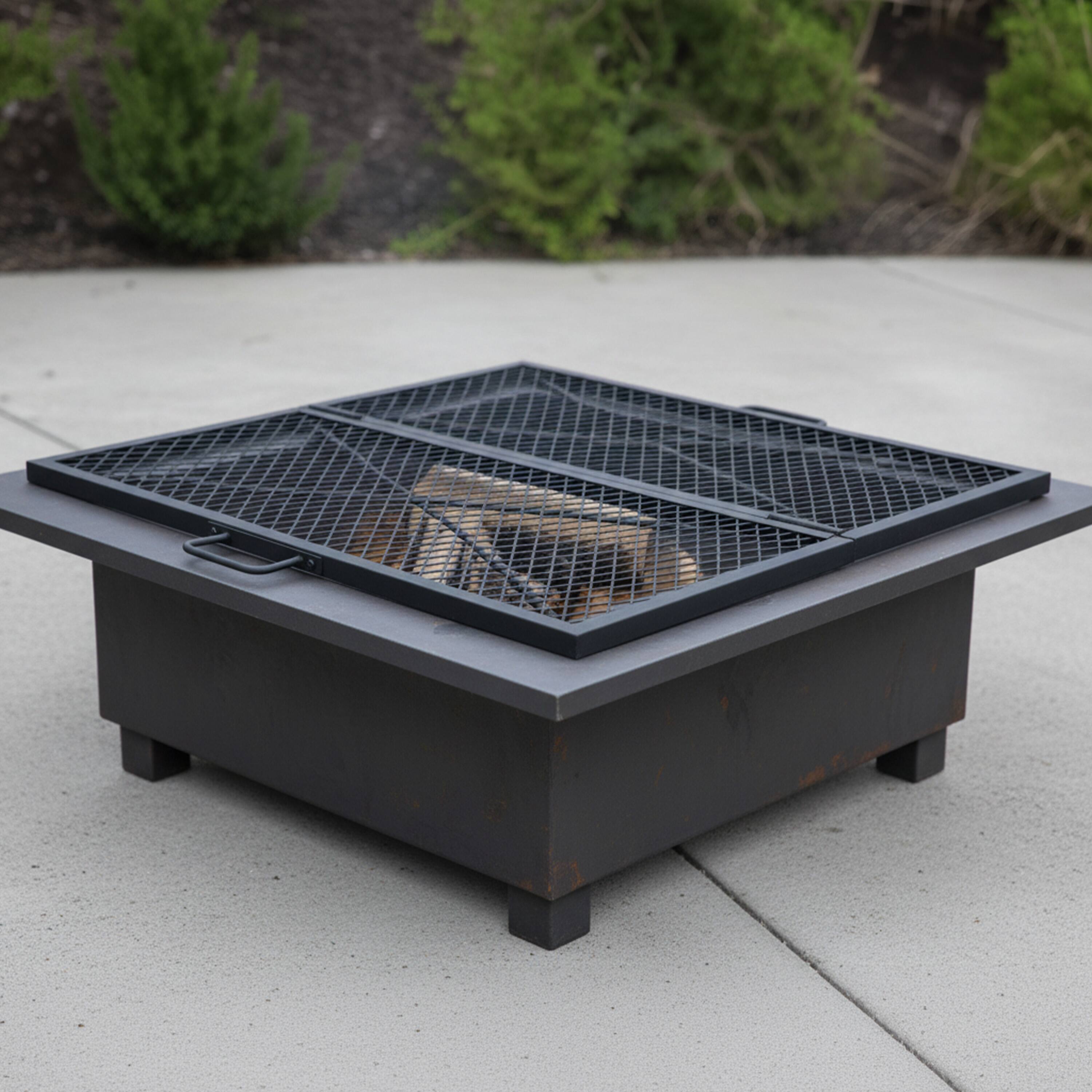 Alt View 9. Sunnydaze - Folding Black Steel Square Fire Grate - 36 in - Black.