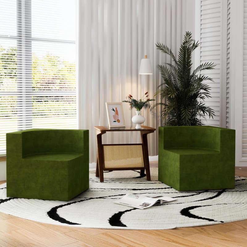 wowmax - 56" Compact Loveseat for Small Spaces, Viral Soft Fabric Sofa for Apartment, Office & Modern Living Room - Green