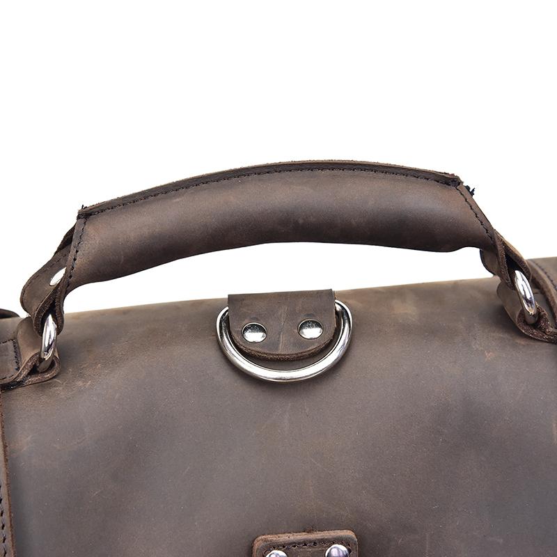 Alt View 10. Steel Horse Leather - The Gustav | Vintage Leather Messenger - Dark brown.