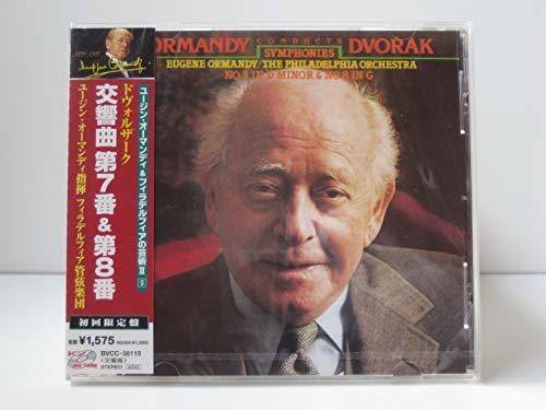 Certainly! Here is the corrected and grouped text from the image:

---

**Front Cover:**

- ORMANDY
- SYMPHONIES
- DVORAK
- EUGENE ORMANDY / THE PHILADELPHIA ORCHESTRA
- NO. 7 IN D MINOR & NO. 8 IN G

**Back Cover:**

- 交響曲第7番 & 第8番
- ドヴォルザーク
- ドヴォルザーク: 交響曲第7番 & 第8番
- 初回限定盤
- ¥1,575
- BVC-30118
- 1980

**Additional Text:**

- 初回限定盤

---