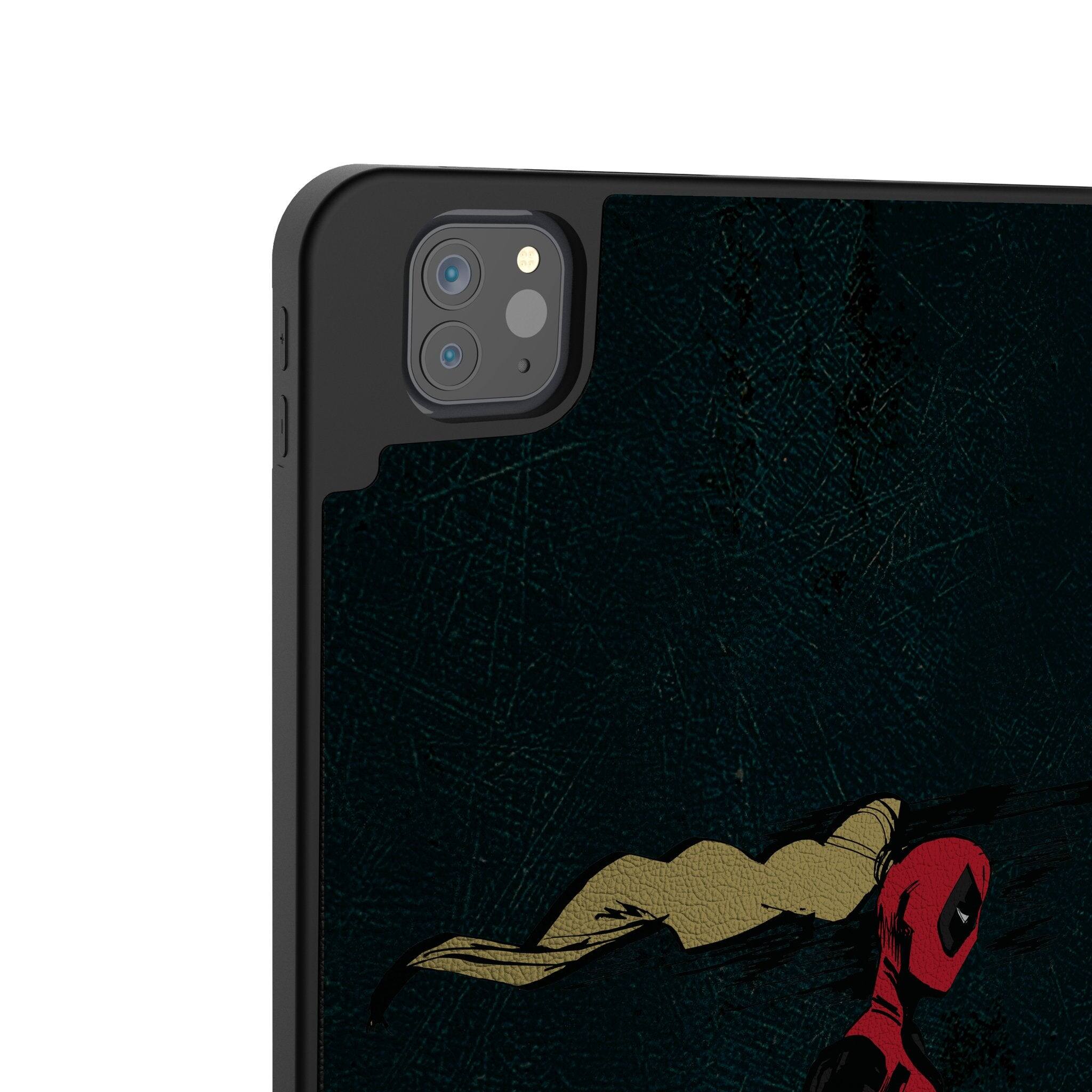 Left. Keyscaper - Marvel Badge Tablet Case - Apple iPad Air 13in (M2/M3) - Ladypool 1.