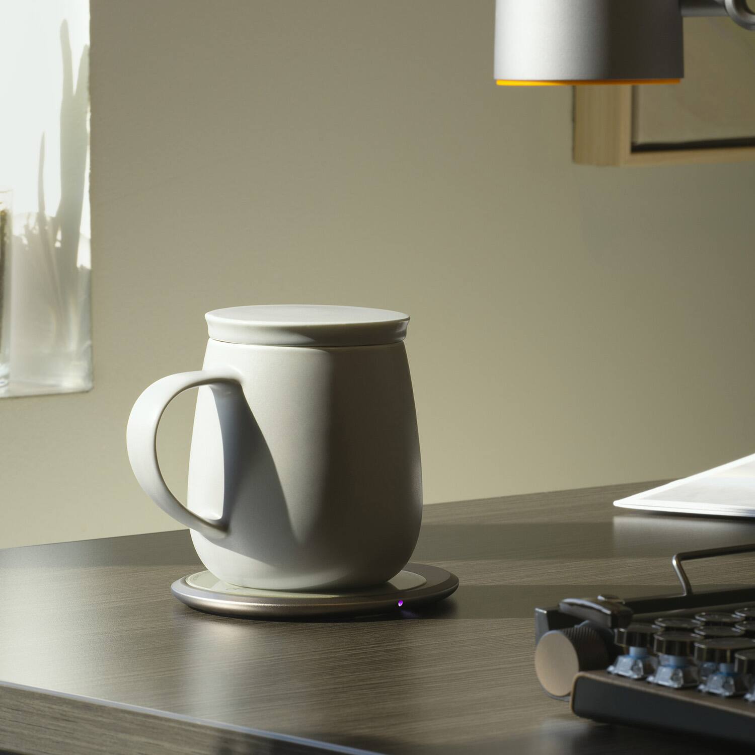 Left. OHOM - OHOM Ui 3 Set Self-Heating Mug Grey - Grey.