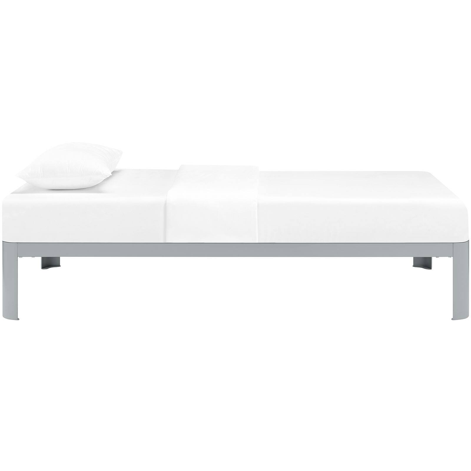 Back. Modway - Sharon Fabric Full Bed Frame with Squared Tapered Legs - Gray.
