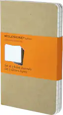 Front. Moleskine - Ruled Cahier journal - Kraft Brown.