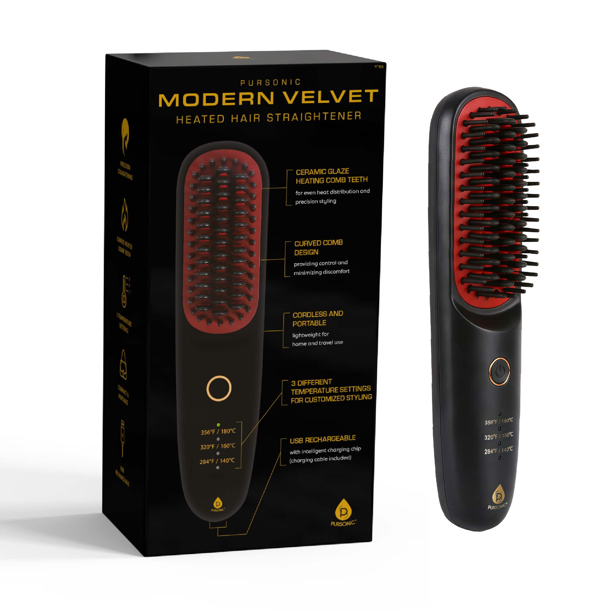 Pursonic - Modern Velvet Heated Hair Straightener