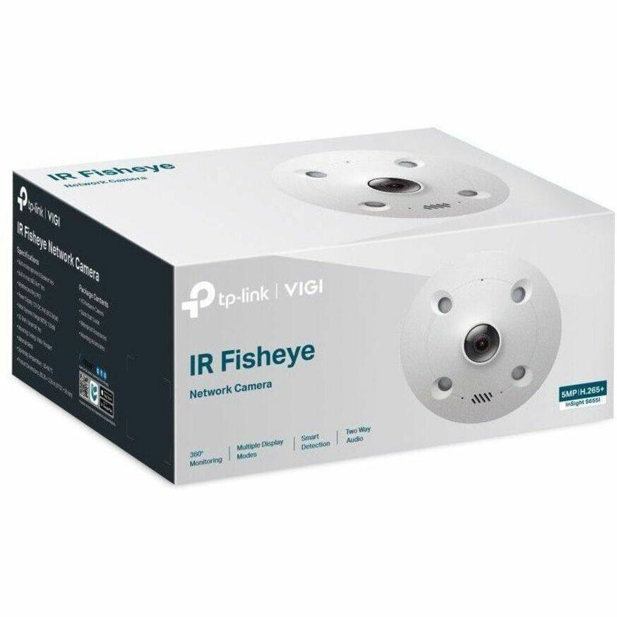 IR Fisheye Network Camera  
tp-link | VIGI  

IR Fisheye Network Camera  
5MP H.265+  
Indight 5655I  

Features:  
- 360° Monitoring  
- Multiple Display Modes  
- Smart Detection  
- Two Way Audio  

5MP H.265+  
Indight 5655I