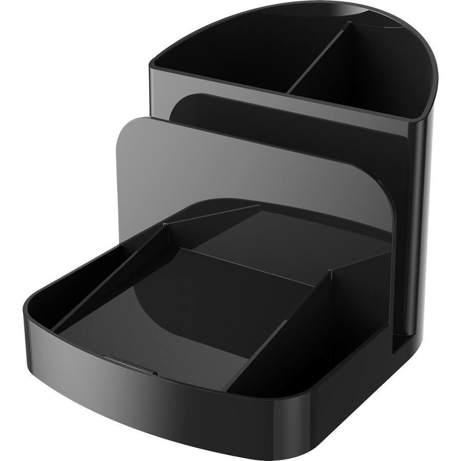 Angle. Deflecto - Deflecto Sustainable Office Desk Caddy 5" x 5.38" x 6.75" Desktop 30Percent Recycled Black Plastic - Black.