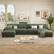 Front. Dyonery - Dyonery 158" Extra Large Modular Sectional Sofa, CHENILLE Fabric, , Tool-Free Assembly,Green - Green.