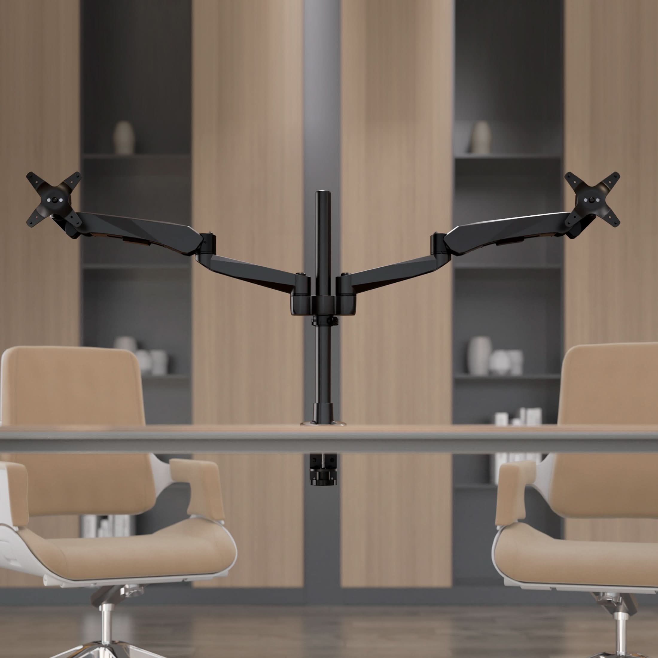 Alt View 7. Mount-It! - CLiX Series Extra Tall Articulating Single Monitor Desk Mount – Full Motion Arm for 13"-32" Screens, Black - Black.