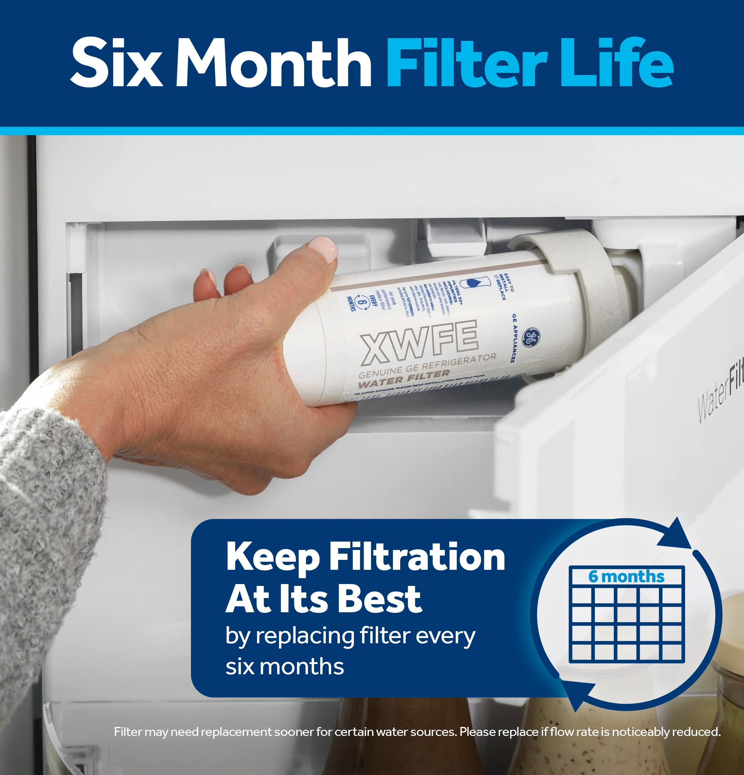 Six Month Filter Life

Keep Filtration At Its Best by replacing filter every six months

6 months

Filter may need replacement sooner for certain water sources. Please replace if flow rate is noticeably reduced.