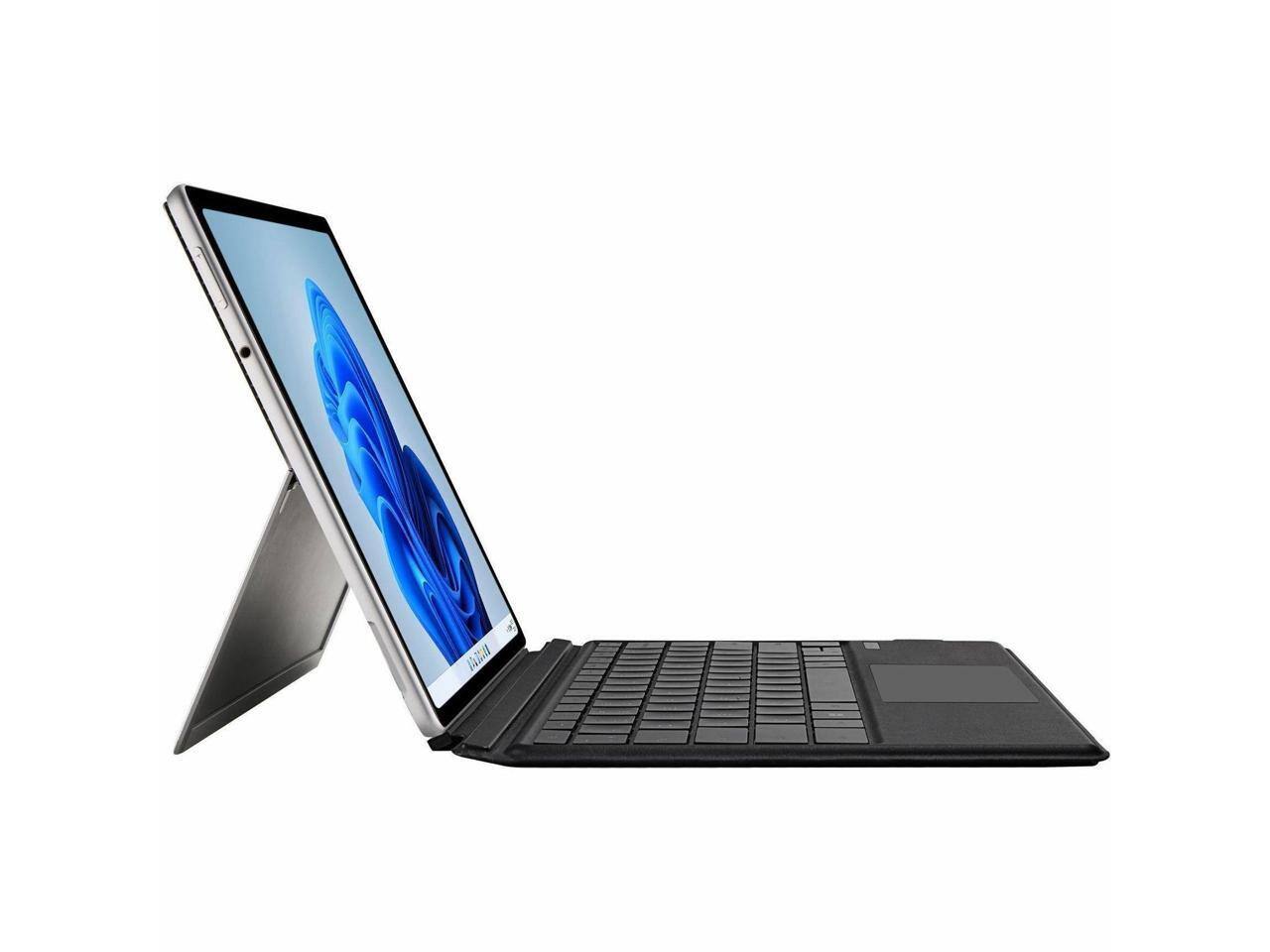 Alt View 2. Adesso - ADESSO Surface Pro Case with Bluetooth Keyboard, Touchpad, Faux Suede & Leather Cover for Pro 3-7 - Silver.