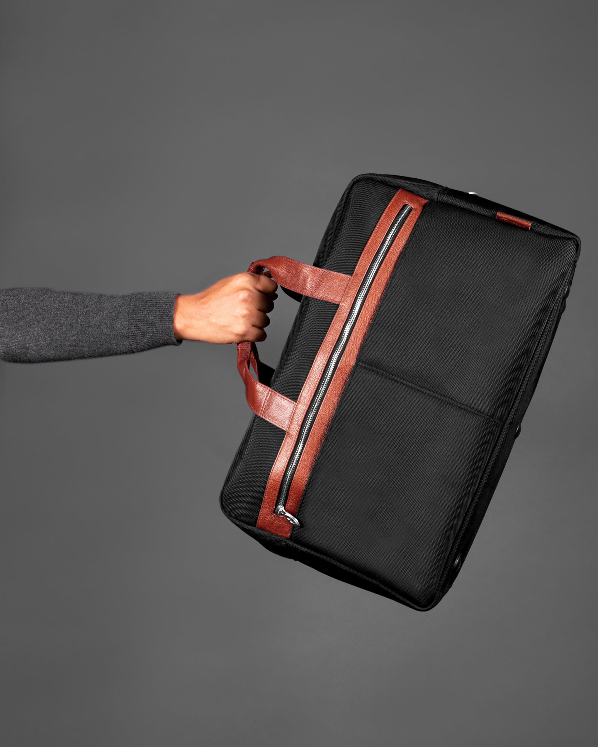 Alt View 9. McKlein - 21" Nylon Dual-Compartment Carry-On Duffel, Padded Laptop & Tablet Sleeve, Accessory Organizer, Locking Metal Zippers - Black.