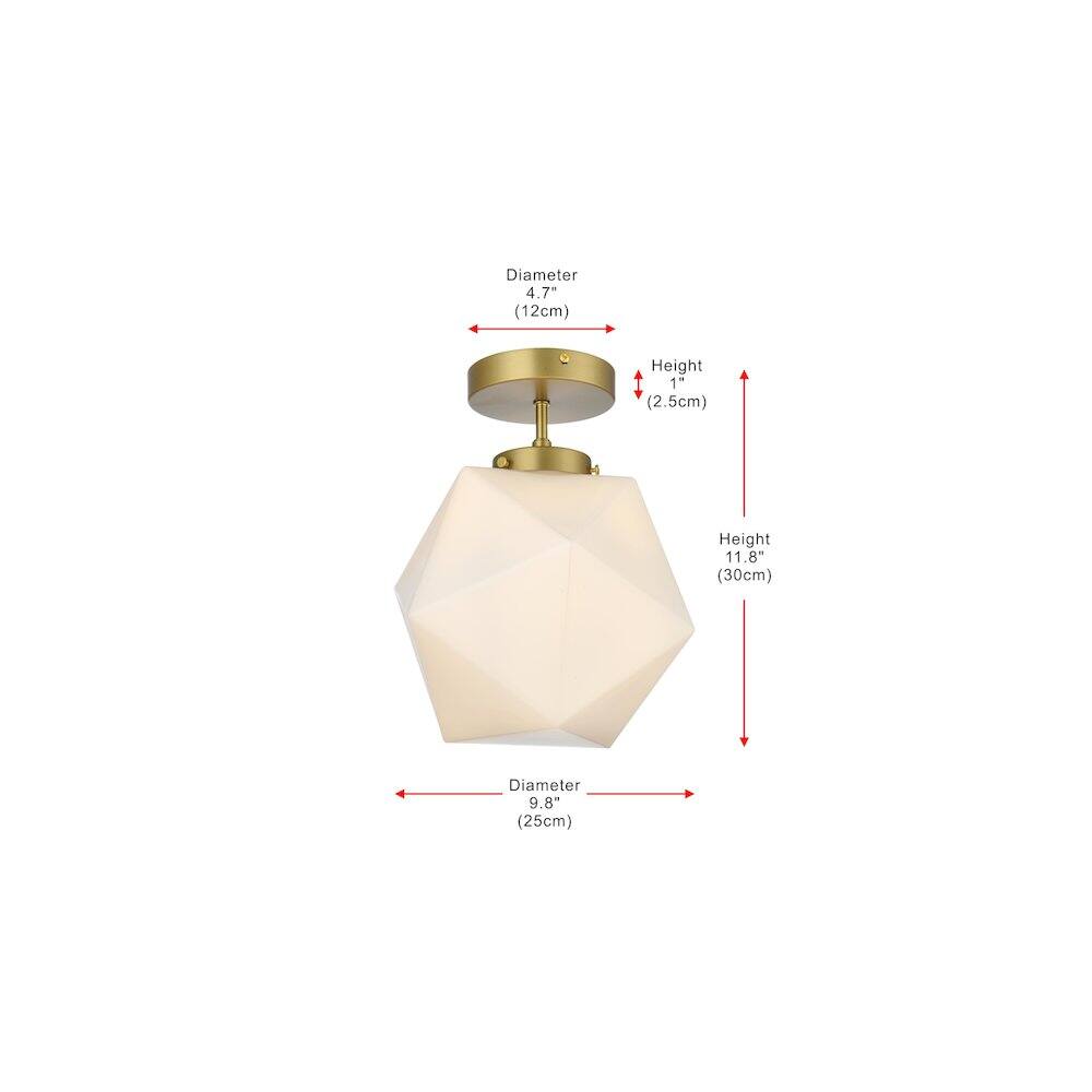 Living District - Lawrence 10 Inch Flush Mount Frosted White Shade in Satin Gold - Satin Gold And Frosted White price history on PriceWatchPro