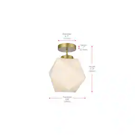 Living District - Lawrence 10 Inch Flush Mount Ceiling Light Frosted White Shade in Satin Gold - Satin Gold And Frosted White