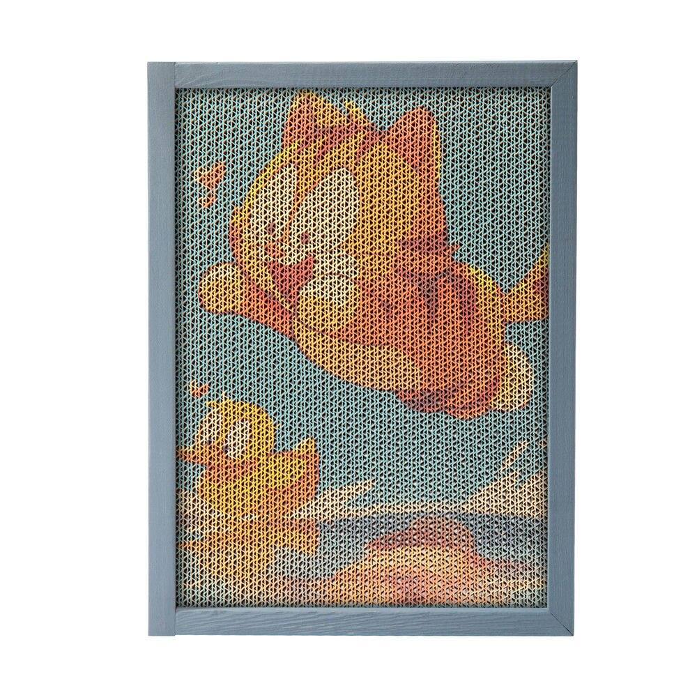 Resenkos - Cat Scratching Post Set With Adorable Patterns, 15 Pieces, Pet Scratch Mat, Feline Scratch Board - Gray