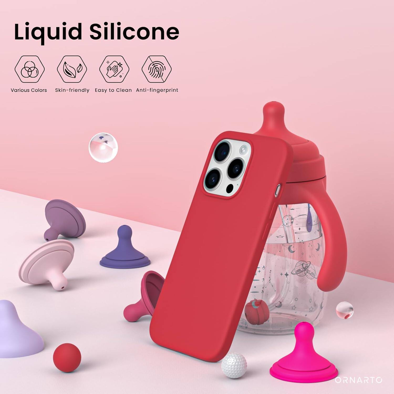 Liquid Silicone, Various Colors, Skin-friendly, Easy to Clean, Anti-fingerprint, ORNARTO