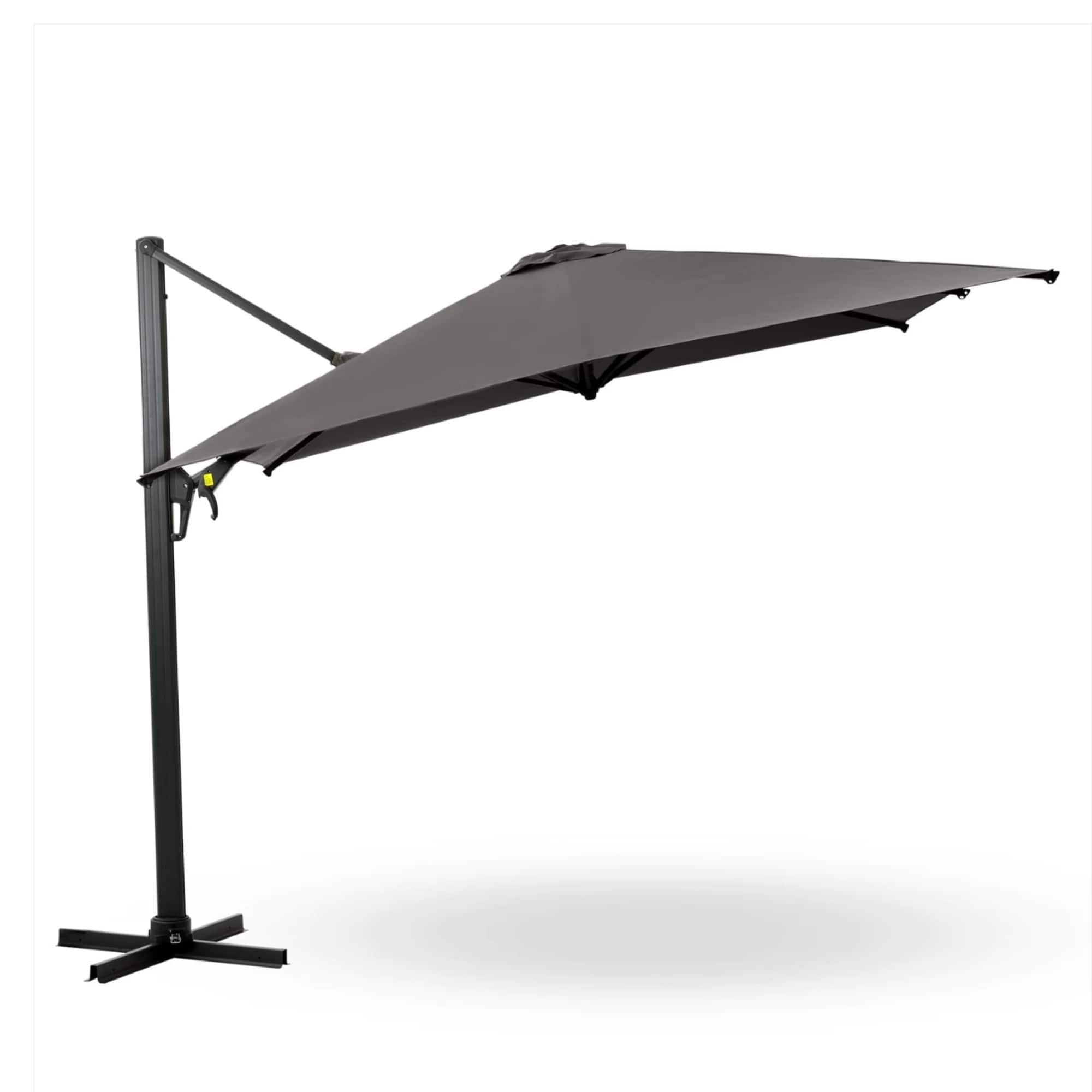 Mondawe - 10 Ft Square Cantilever Patio Umbrella with 360° Rotation & Tit Adjustment - Gray