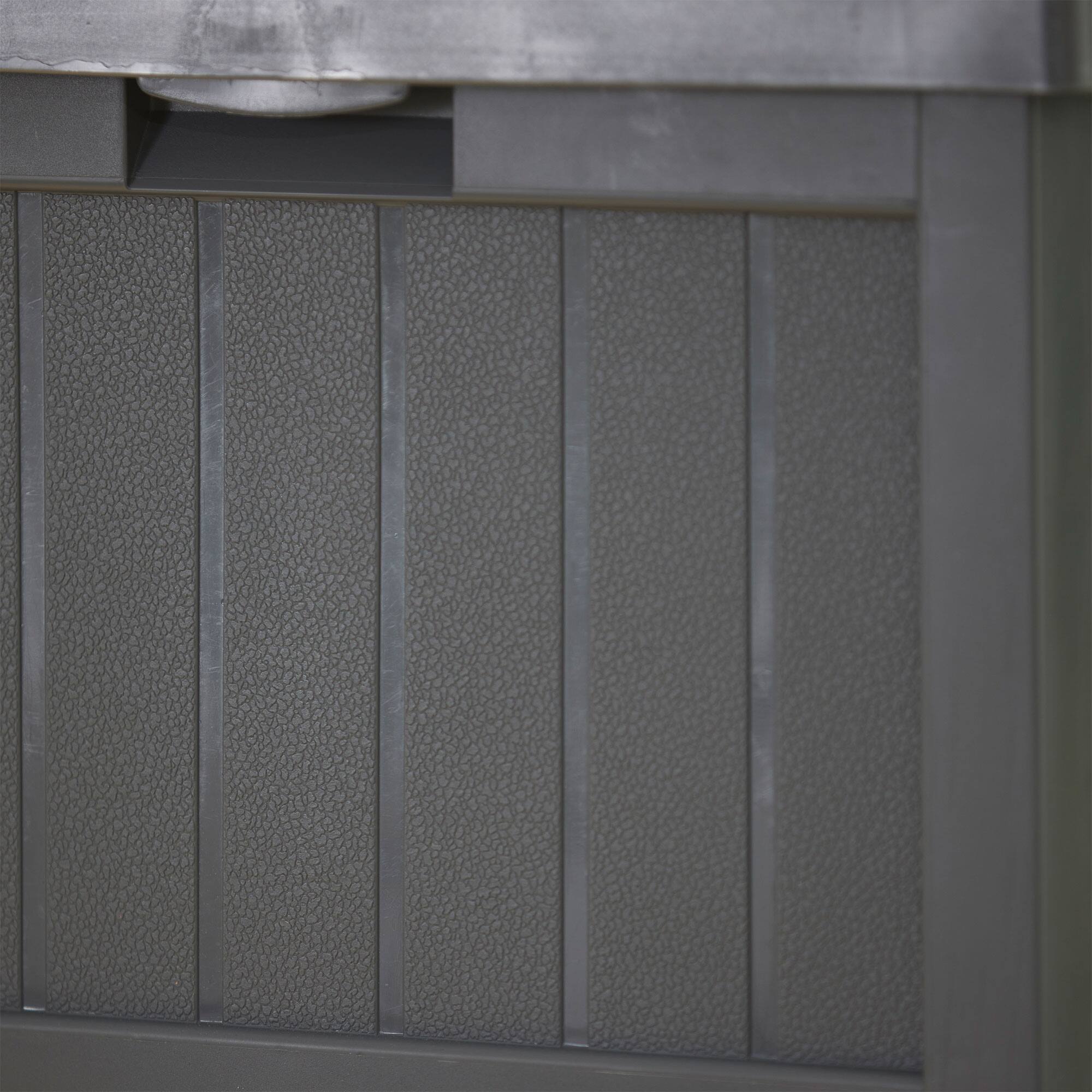 Alt View 3. Suncast - Suncast 30 Gallon Hideaway Trash Waste Bins for Outdoor, Cyberspace (3 Pack) - Cyberspace.