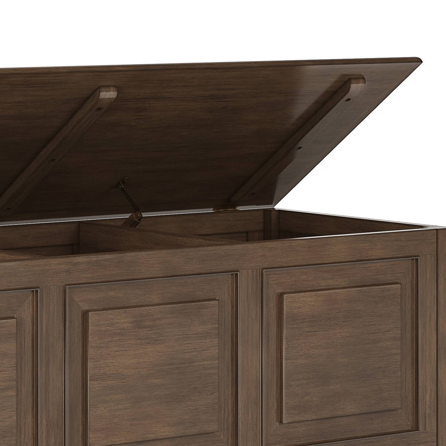 Alt View 6. Simpli Home - Connaught Solid Wood 51 inch Wide Storage Bench Trunk and 40 inch Wide Storage Cabinet in Rustic Natural Aged Brown - Natural Aged Brown.