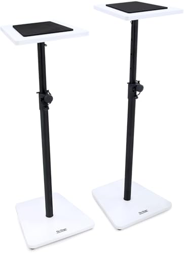 Alt View 7. On Stage Stands - On-Stage Wood Studio Monitor Stands- Floor Bookshelf Speaker Stands, Adjustable, Weight Capacity 90Lb Each, Recording, - Black.
