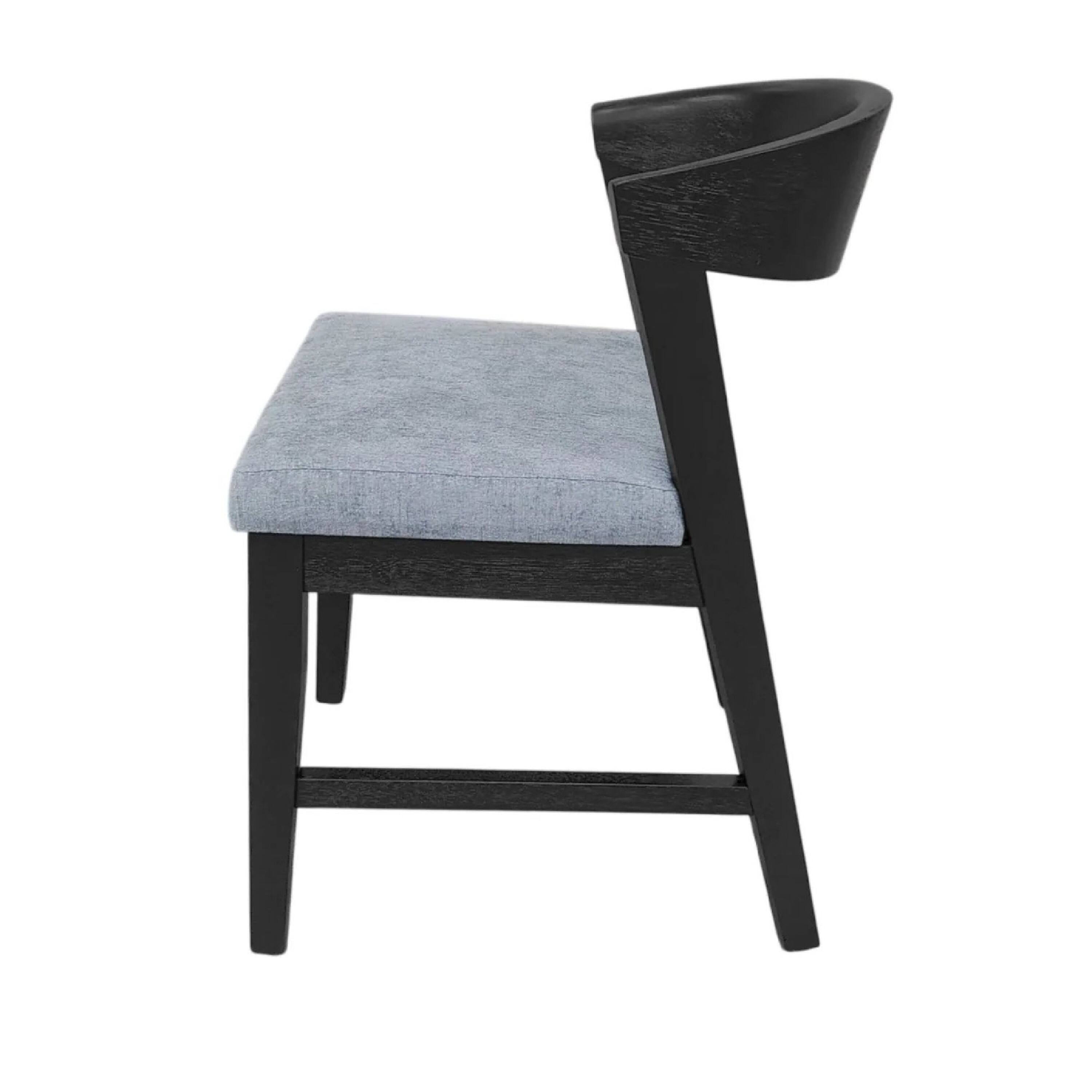 Left. Manhattan Lane - Vecy Side Chair Set of 2,  Fabric Seat, Curved Back, Vintage - Vintage Black, Gray.